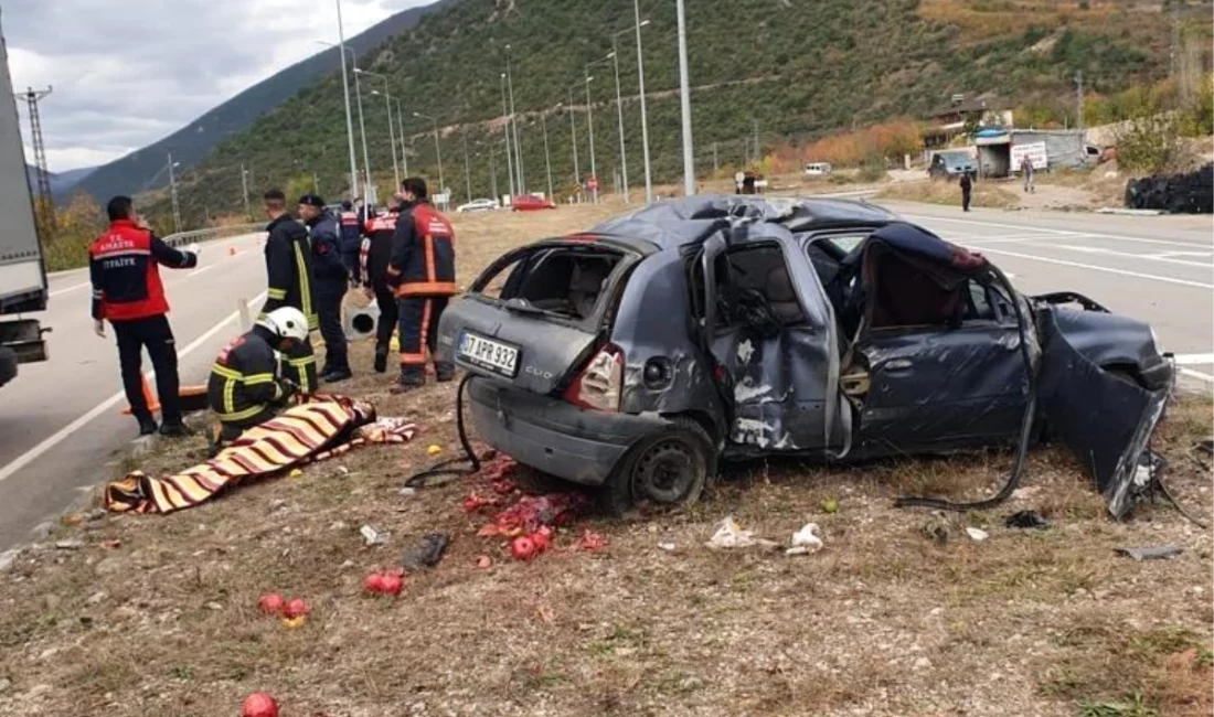 Amasya’da sürücünün hakimiyetini kaybettiği