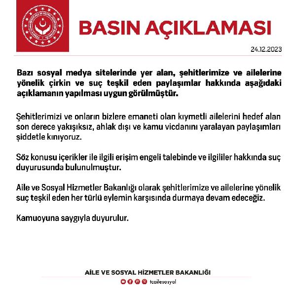 BAKANLIKTAN AÇIKLAMA: SUÇ DUYURUSUNDA