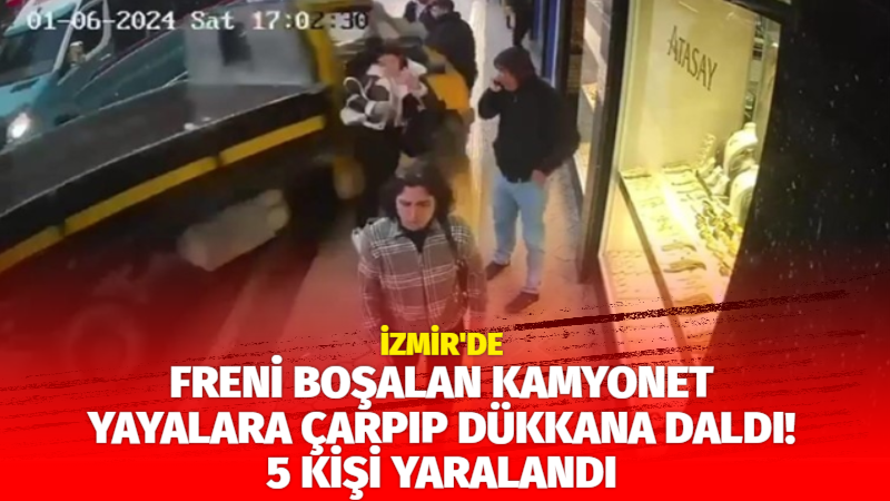 İzmir’de freni boşalan kamyonet,