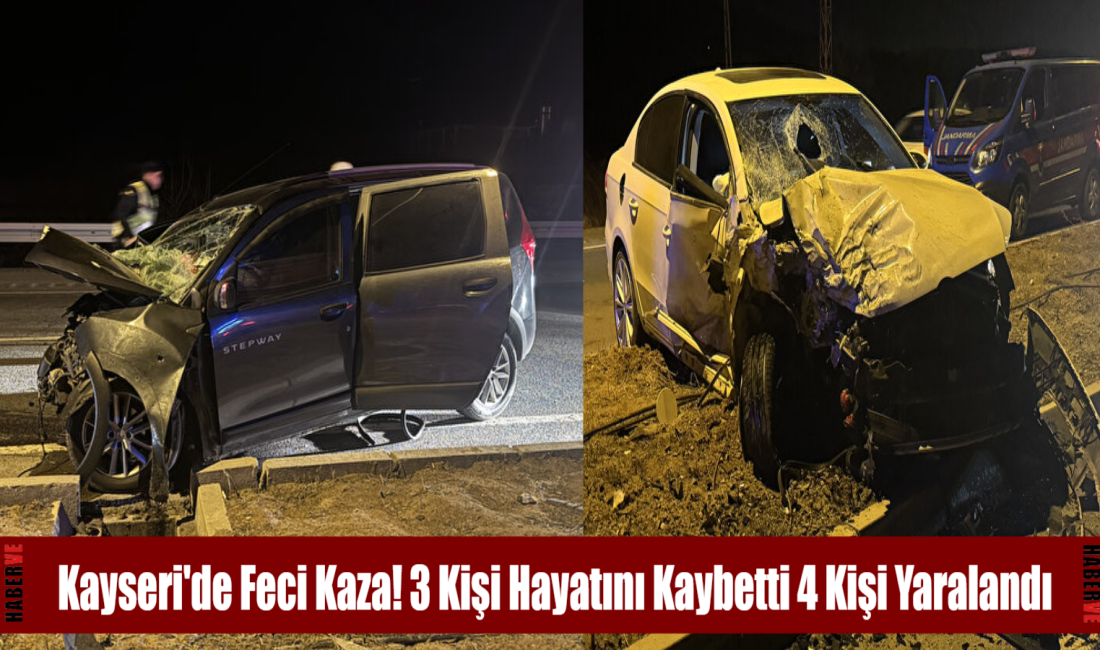 Kayseri’de iki otomobilin karıştığı