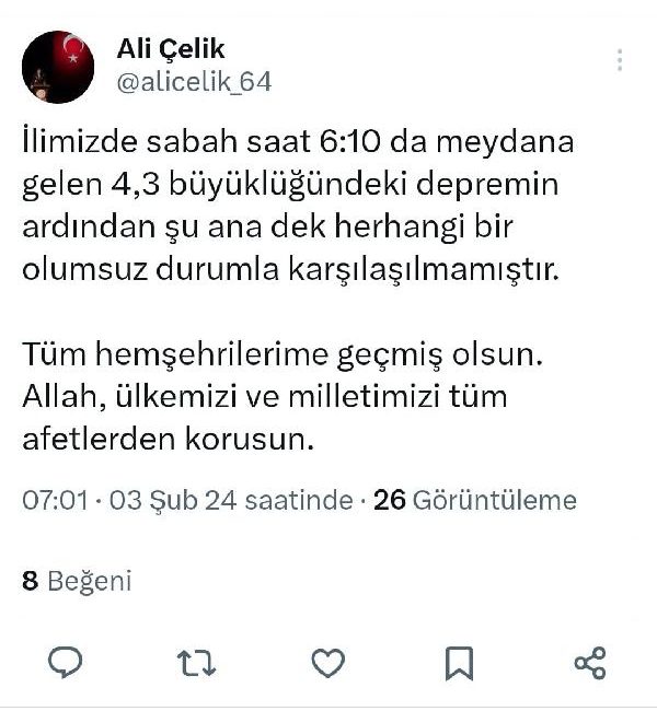 VALİ ÇELİK: OLUMSUZ BİR DURUM YOK