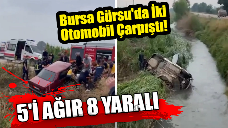 Bursa'da iki otomobil çarpıştı.